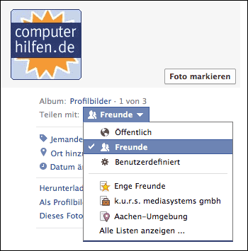 Profilbild sichern