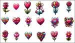 Valentinstag Icons zum Download: Herz + Blume