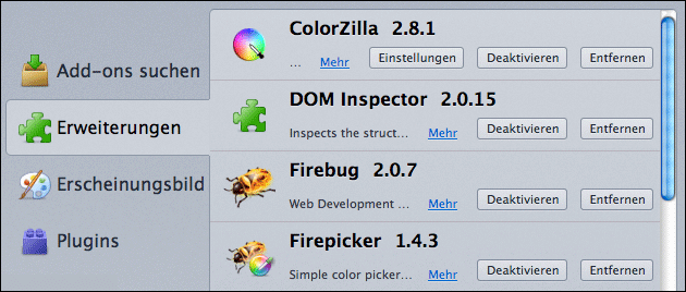 Firefox: Add-ons deaktivieren