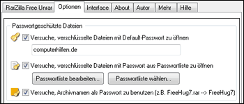RAR Datei mit Passwort entpacken