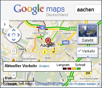 Google Maps - Traffic: Verkehr auf Google