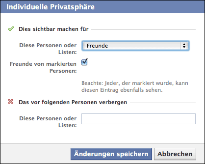 Facebook Privatsphäre