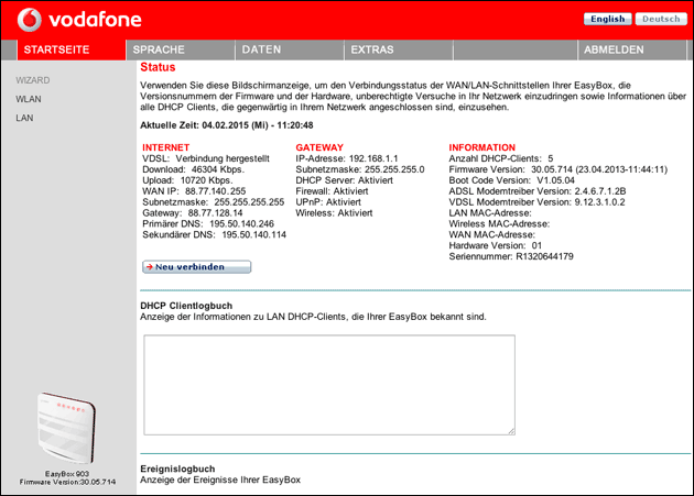 Vodafone easy.box: So kommt man zur IP
