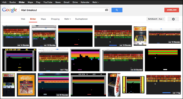 Atari Breakout: Google Easteregg