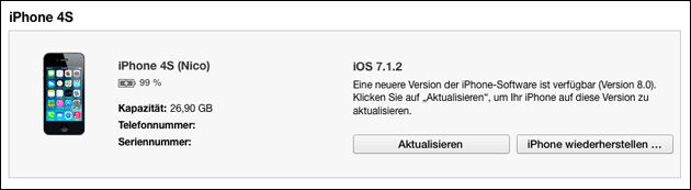 iPhone aktualisieren: iOS 8 mit iTunes!