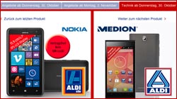 Bei Aldi Smartphone-Schnäppchen von Nokia und Medion