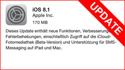 Das kann das iOS 8.1. Update:
