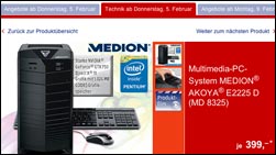 Medion AkoyaE 2225 D: Lohnt sich der Aldi PC?