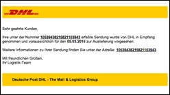Vorsicht, gefälschte DHL Email