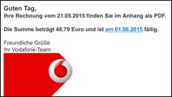 Vorsicht: Virus in angeblicher Vodafone-Rechnung!