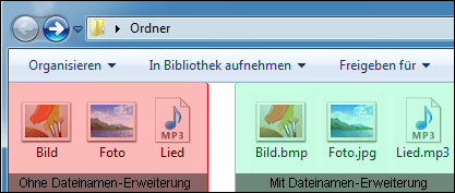 Dateiendung anschalten