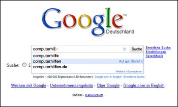 Google als Startseite Google als Startseite