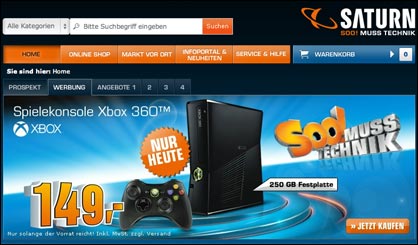 Xbox Preissenkung bei Saturn