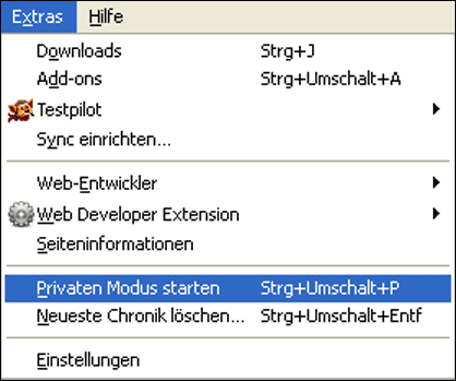 Private Session starten