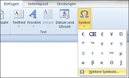 Symbol einfügen