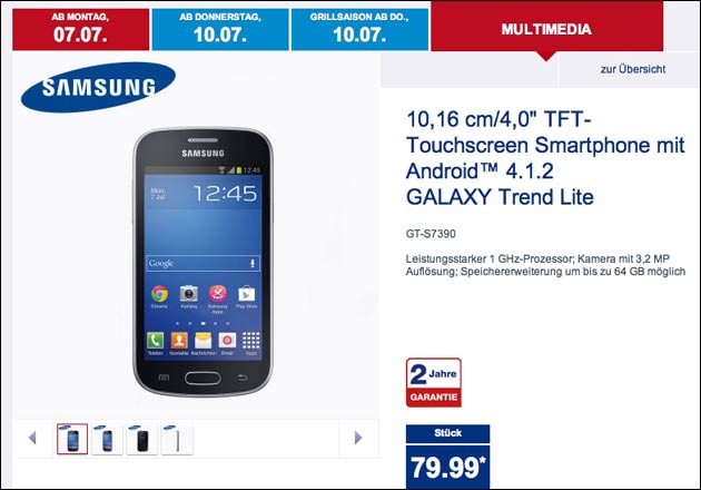 Samsung Galaxy Trend Lite bei Aldi