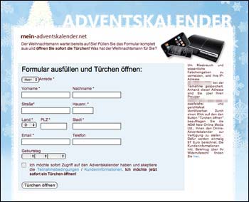 Adventskalender-Spam