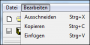 Tastenkombination: Bearbeiten-Menü