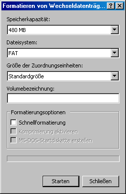 Formatieren mit Windows XP