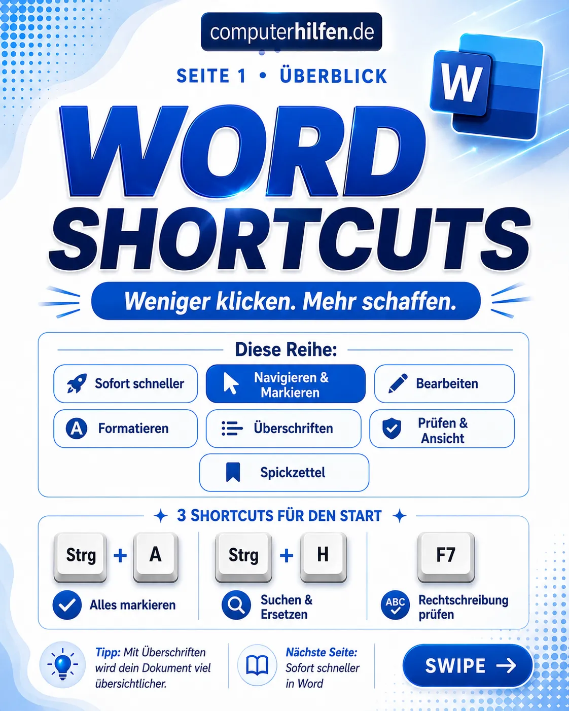 MS Word Tastenkombinationen – Übersicht