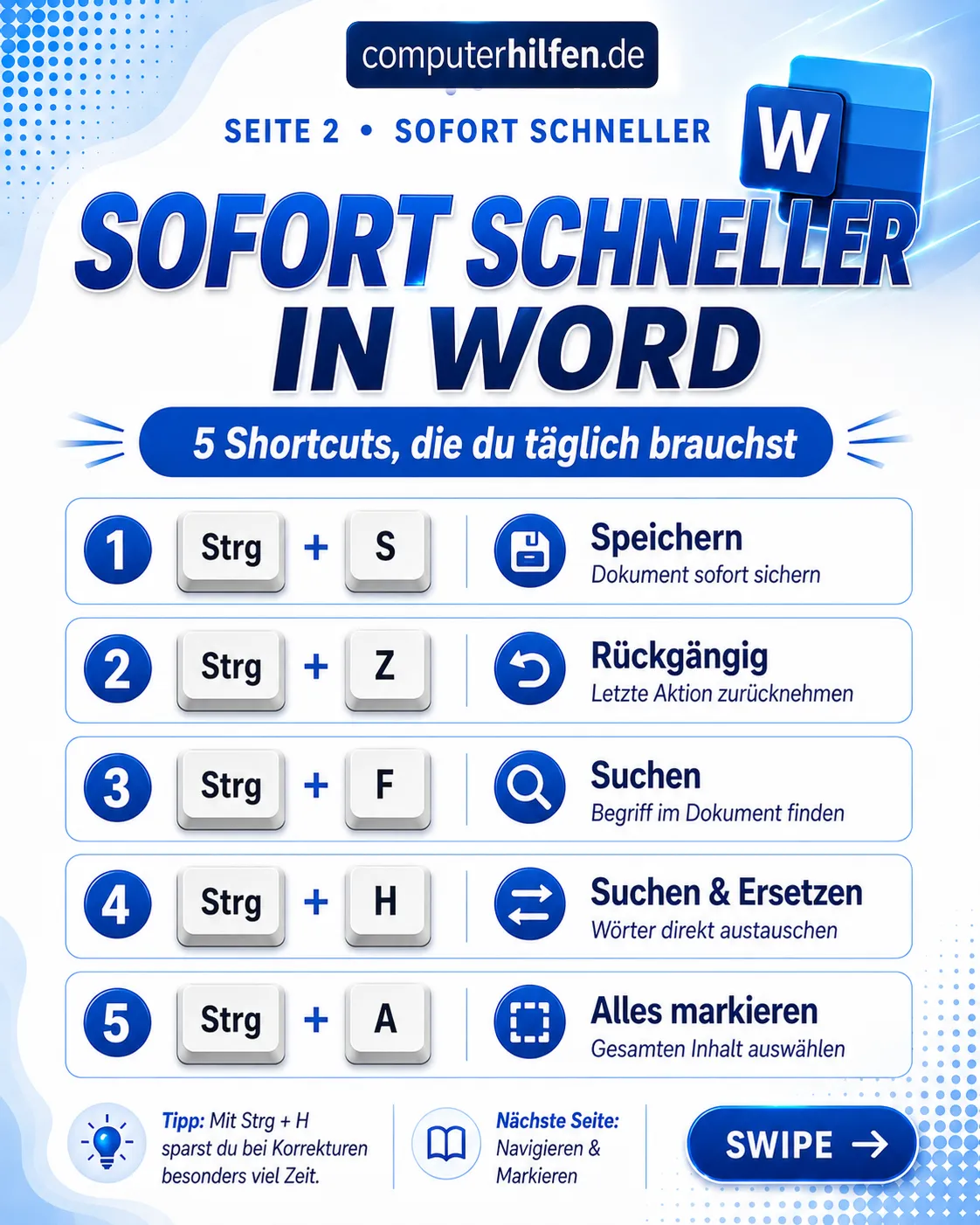 MS Word Tastenkombinationen – Seite 2