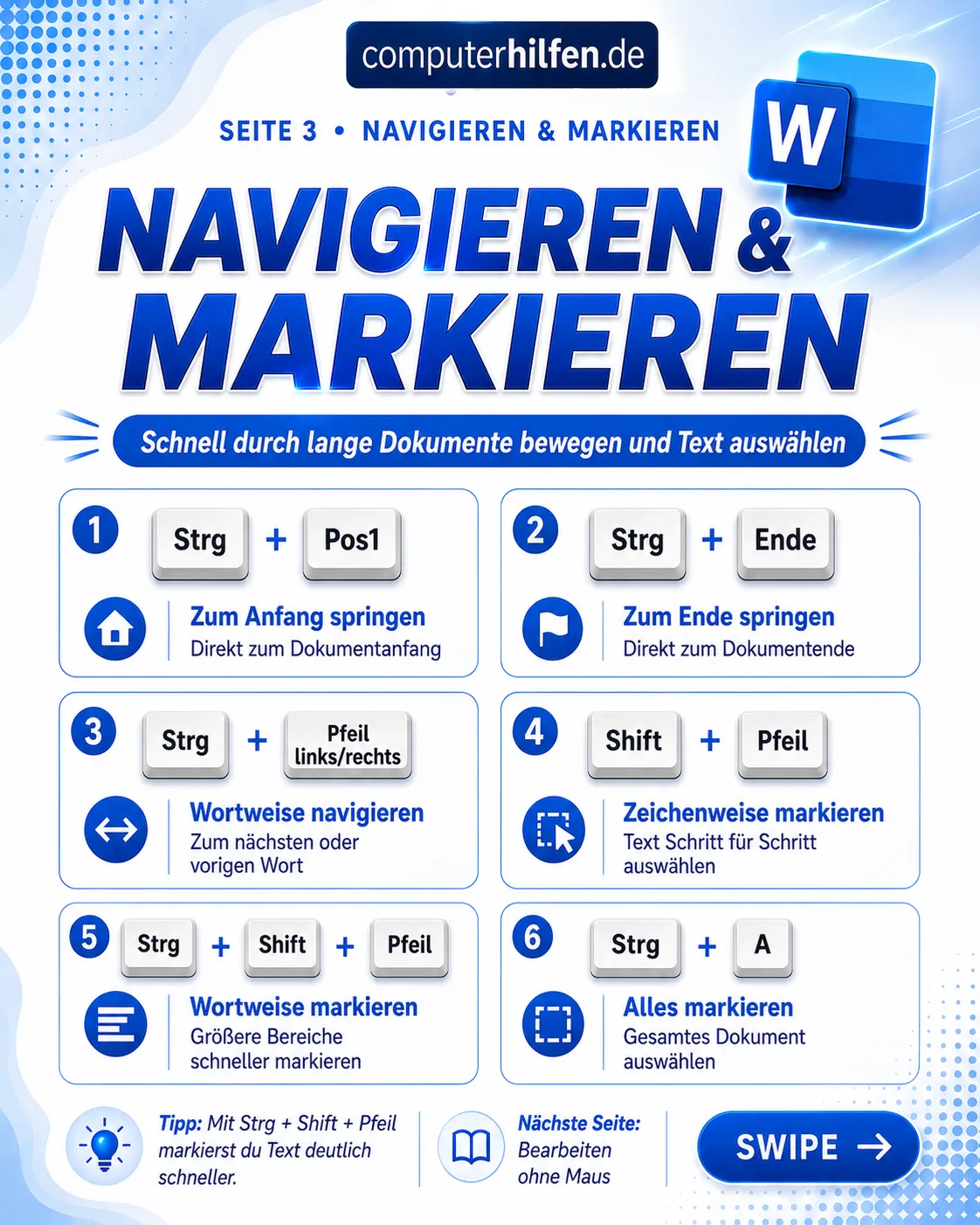 MS Word Tastenkombinationen – Seite 3