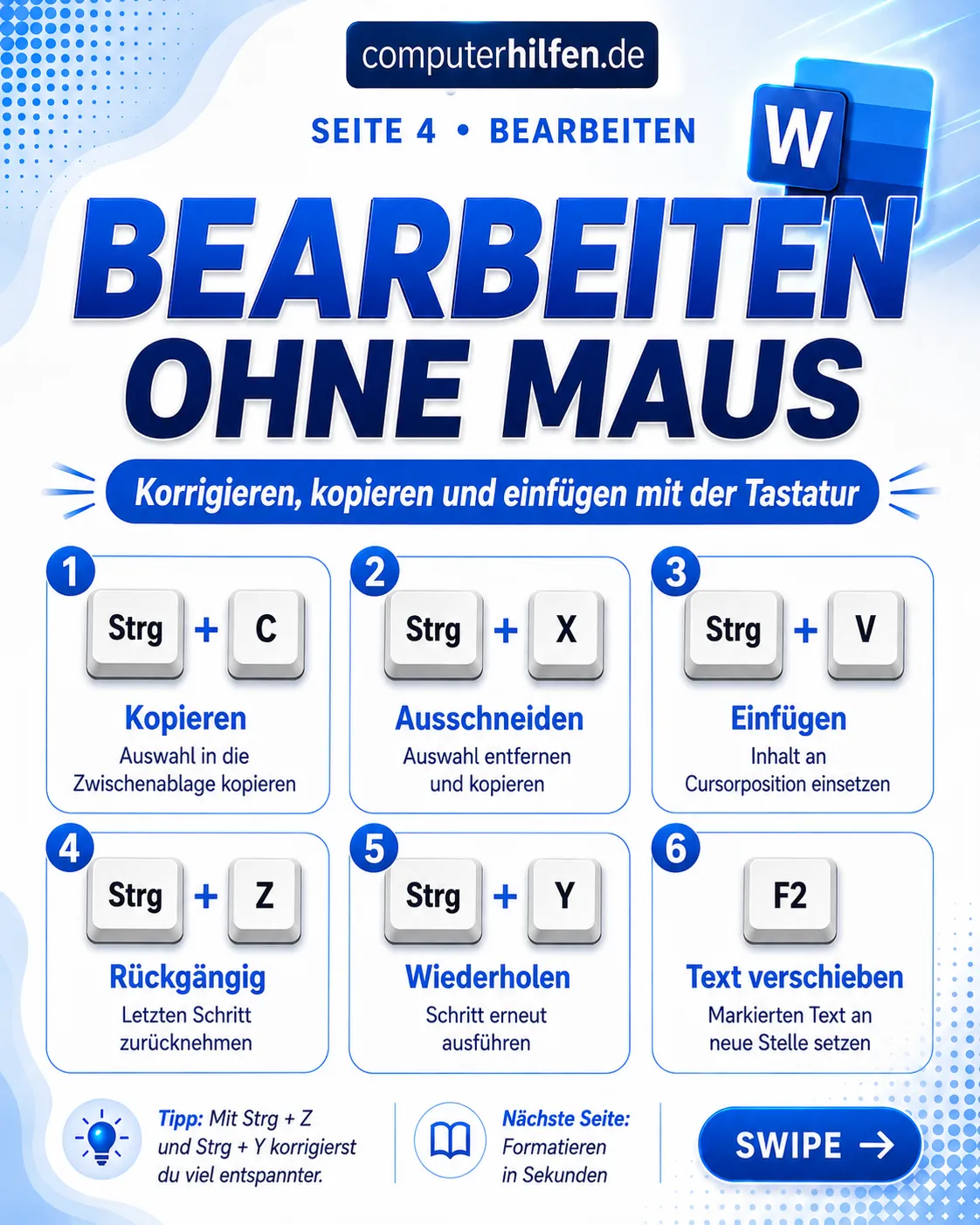 MS Word Tastenkombinationen – Seite 4