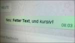 Whatsapp funktion text fett und kursiv 1