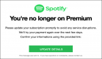 Spotify mail you re no longer on premium