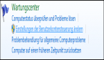 Wartungscenter benutzerkontensteuerung
