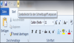 Symbolleiste anpassen