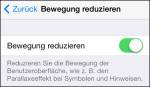 iOS Hintergrund Bewegung reduzieren