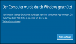 Der Computer wurde durch Windows geschützt