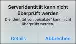 iPhone Kalender: Serveridentität Fehler