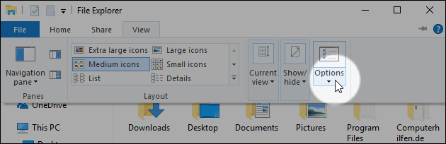 Windows folder options
