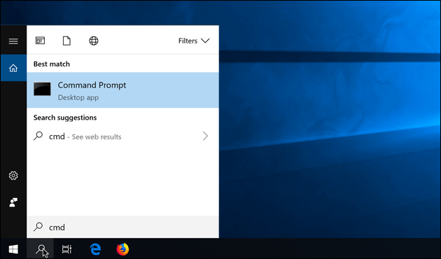 Windows 10: Open command prompt