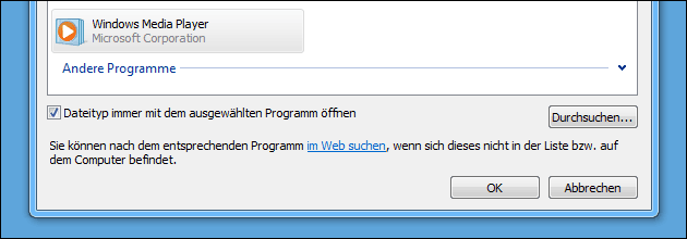 Dateityp Programmzuordnung