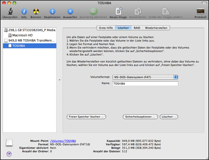 Mac Festplatte formatieren