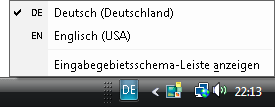 Amerikanische, englische oder deutsche Tastatur umschalten