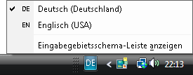 Amerikanische, englische oder deutsche Tastatur umschalten