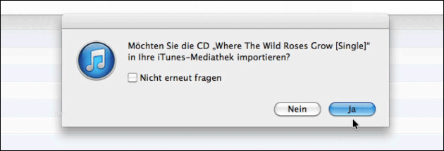 iTunes CD importieren