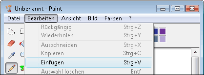 Paint: Screenshot einfügen