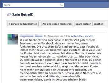 Facebook Kettenbrief