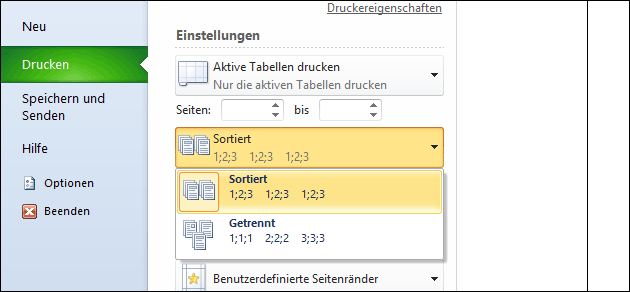 Excel: schneller drucken