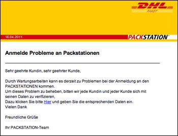 DHL-Paket Phishing