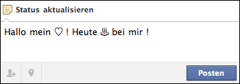 Geheime Facebook Symbole Herz Zeichen Blume Sterne Smileys