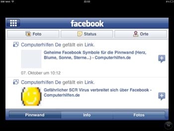 Facebook auf dem iPad