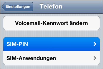 iPhone: Telefon SIM Pin-Sperre