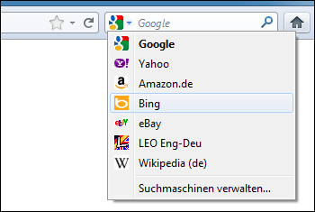 Suchen mit Firefox 8 Suchen mit Firefox 8