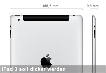 iPad 3 wird dicker